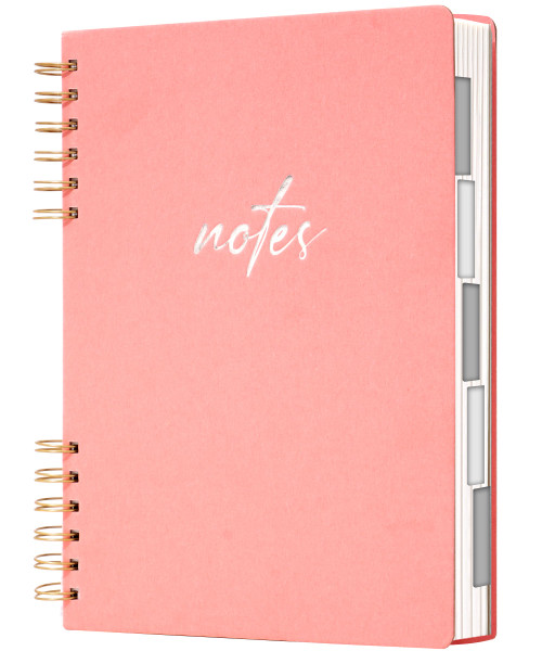Yoment Spiral Notebook with Tabs 8"x10" Hardcover Spiral Notebook with Divider 5 Subject Notebook College Ruled Large Spiral Notebooks for Work Professional Organizer Notebooks for Note Taking
