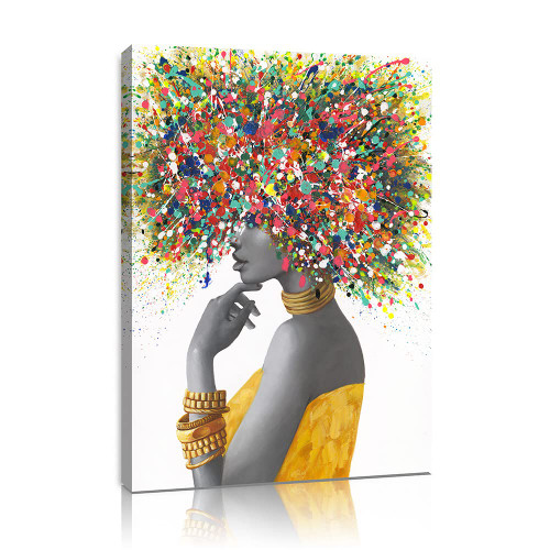 African American Wall Art - Black Art Paintings for Wall - Graffiti Canvas Wall Art for Living Room Bedroom Office Decor - Colorful Black African Woman Painting Framed Ready to Hang 12"x16" African American Wall Art - Black Art Paintings for Wall - Graffiti Canvas Wall Art for Living Room Bedroom Office Decor - Colorful Black African Woman Painting Framed Ready to Hang 12"x16"