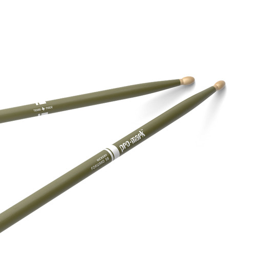 Promark American Hickory Classic 5B Drumsticks, Acorn Tip, Green - Single Pair