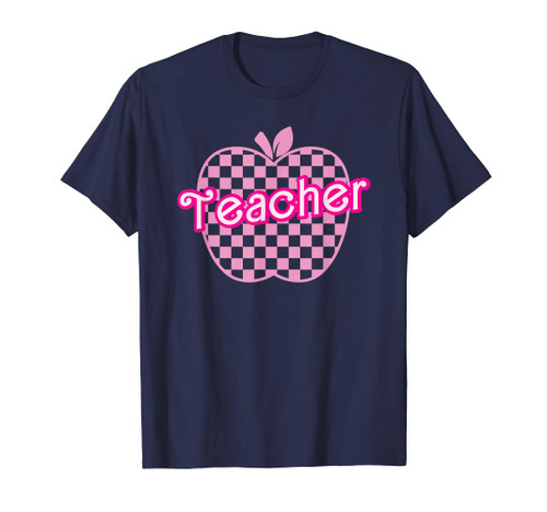 Back To School Checkerboard teacher Checkered Apple Teacher T-Shirt