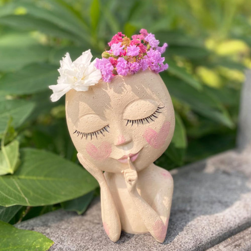 SunnyZoo Face Planter Pot Head Planter for Indoor Outdoor Plants Succulent Planters with Drainage Hole Cute Lady Face Plant Pots (White) SunnyZoo Face Planter Pot Head Planter for Indoor Outdoor Plants Succulent Planters with Drainage Hole Cute Lady Face Plant Pots (White)