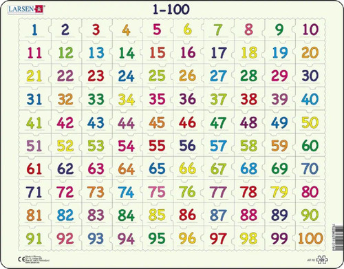 Larsen Puzzles Counting 1-100 100 Piece Children's Educational Jigsaw Puzzle