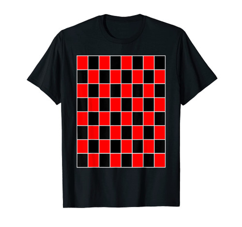 Funny Checkerboard Shirt Board Games Black & Red for Men