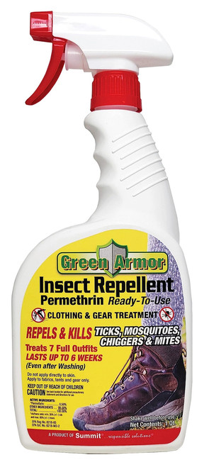 Green Armor Insect Repellent Permethrin RTU, Trigger Spray, 32 Ounce