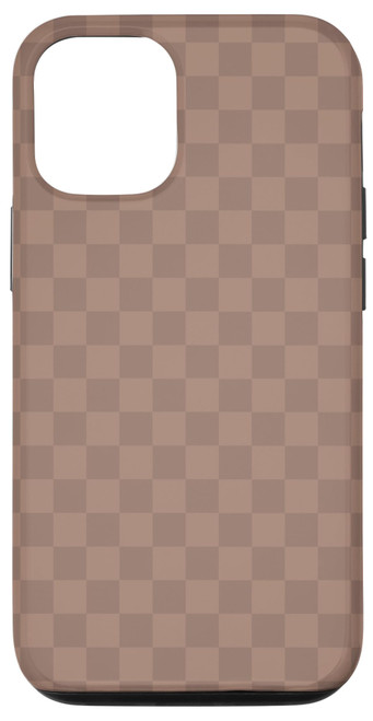 iPhone 13 Pro Chic Brown Checkered Checkerboard Pattern Trendy Case
