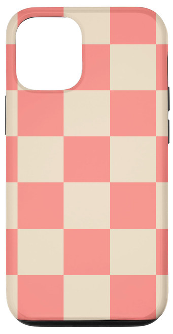 iPhone 14 Pro Checkered Pattern Strawberry Cream Checkerboard Aesthetic Case