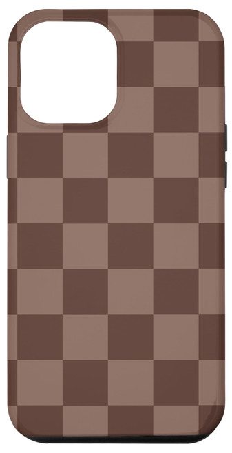 iPhone 14 Pro Max Brown Classic Checkered, Checkerboard Pattern Trendy Case