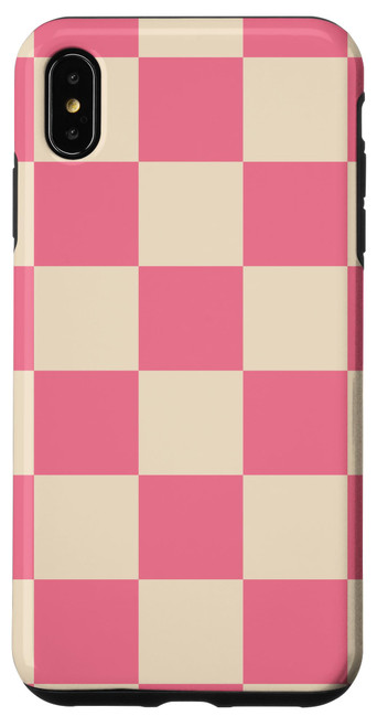 iPhone XS Max Checkered Classic Raspberry Cream Checkerboard Aesthetic Case