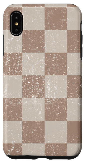iPhone XS Max Vintage Brown Classic Checkered Big Checkerboard Case