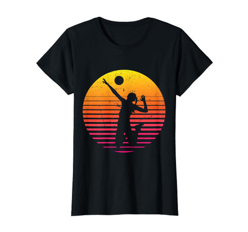 Ladies Volleyball Accessories Sunset Volleyball Player Girls T-Shirt