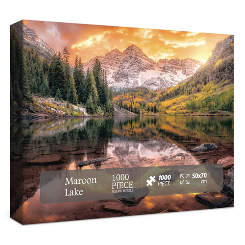 Nature Puzzle for Adult 1000 Piece, Mountain Lake Landscape Puzzle Scenery, Maroon Lake Jigsaw Puzzles Scenic