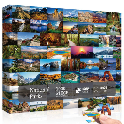 National Parks Puzzle, Nature Puzzle 1000 Pieces as National Parks Gifts, Landscape Puzzle for Adults Including Yellowstone, Yosemite, Zion National Parks Puzzle, Nature Puzzle 1000 Pieces as National Parks Gifts, Landscape Puzzle for Adults Including Yellowstone, Yosemite, Zion