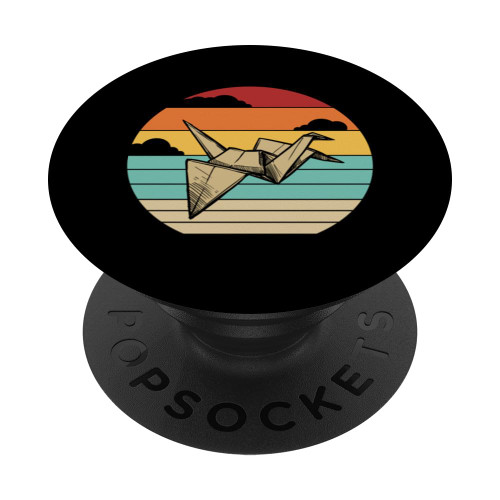 Retro Paper Crane Folding Owl Master Origami PopSockets Swappable PopGrip