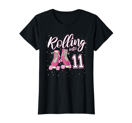 Rolling Into 11 Years Old Girl 11th Birthday Roller Skate T-Shirt