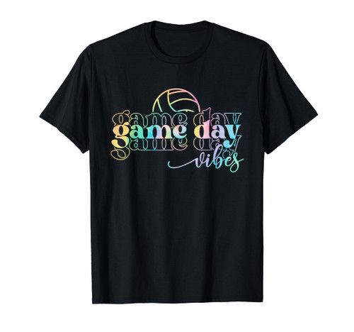 Tie Dye Volleyball Game Day Vibes Retro Proud Volleyball Mom T-Shirt