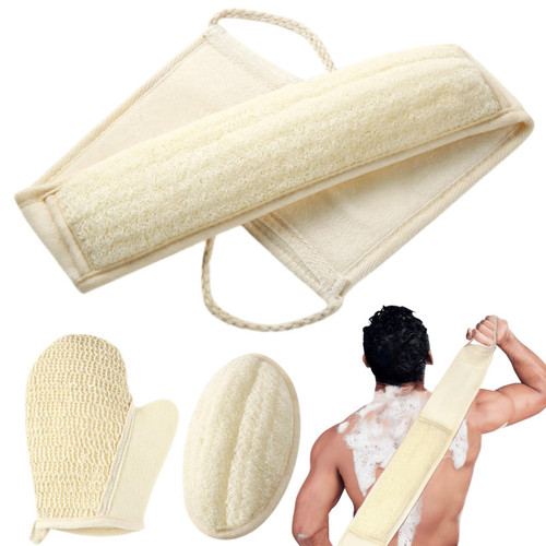 BETLYS Natural Loofah Sponge Exfoliating Body Scrubber, Loofa Back Scrubber for Shower Set for Men and Women (3 Pack), Luffa Sponge Pads & Exfoliating Glove Deep Clean & Invigorate Your Skin BETLYS Natural Loofah Sponge Exfoliating Body Scrubber, Loofa Back Scrubber for Shower Set for Men and Women (3 Pack), Luffa Sponge Pads & Exfoliating Glove Deep Clean & Invigorate Your Skin