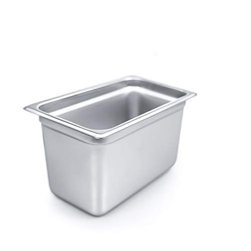 6" Deep Steam Table Pan 1/4 Size ?4.5 Quart Stainless Steel Anti-Jam Standard Weight Hotel GN Food Pans - NSF (10.83"L x 6.77"W)