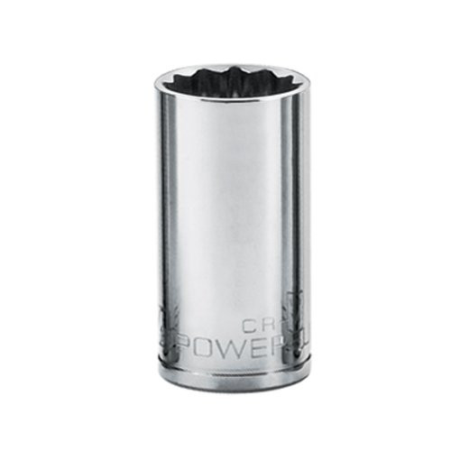 Powerbuilt 940049 3/8" Dr. 12 Pt. SAE Deep Well Socket, 11/16"