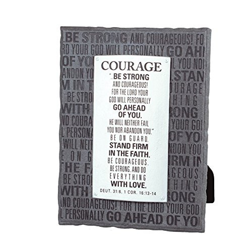 Lighthouse Christian Products Badge of Faith Courage Plaque, 6 x 8