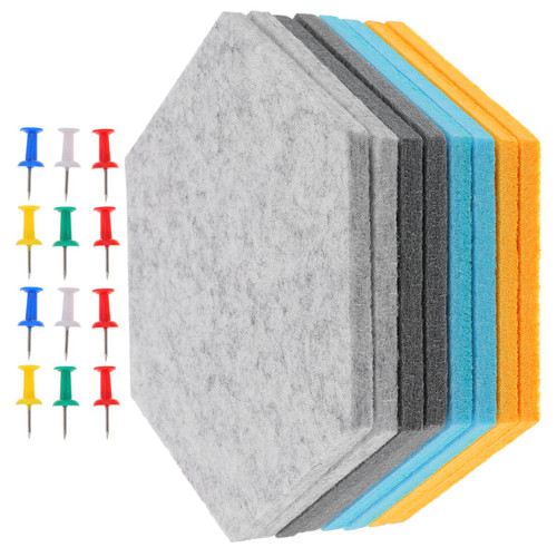COHEALI 8pcs Hexagonal Felt Board Message Board Hexagon Cork Board Tiles Hexagon Pin Board Display Notice Board The Office Decor Bulletin Board Letters for Classroom Hexagonal Board Photo