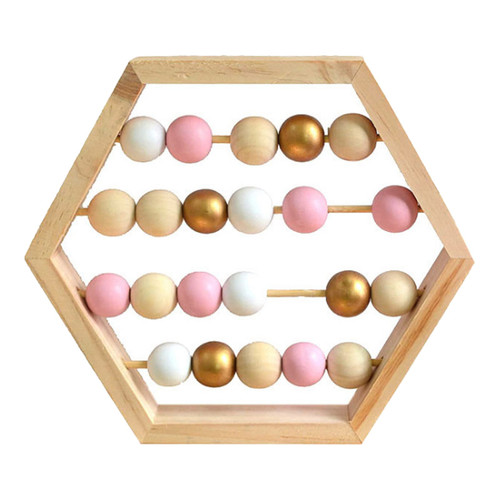 curfair Abacus Toy Preschool Learning Abacus Toy Hexagon Shape Multi-Color Beads A curfair Abacus Toy Preschool Learning Abacus Toy Hexagon Shape Multi-Color Beads A