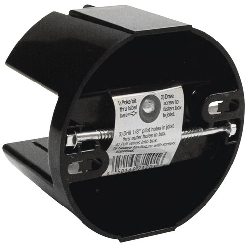 Hubbell-Raco 7120 4" Ceiling Fan Box, Saddle Type, Depth: 2-5/8", Non-Metallic