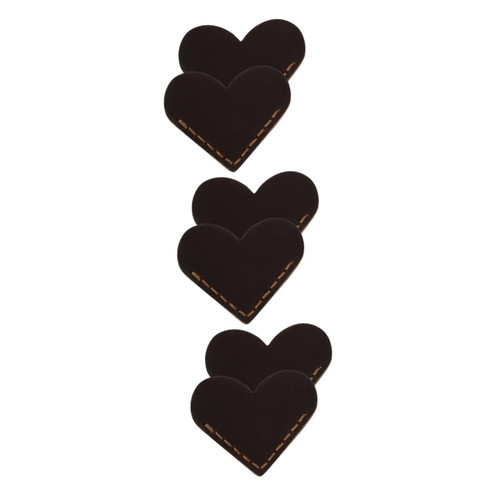 DIYEAH 6 Pcs Heart Leather Bookmark Heart Leather Label Gifts Bookmark Heart Bookmark Personalized Bookmark Leather Crafts Book Marks Hand Made Accessories Cowhide