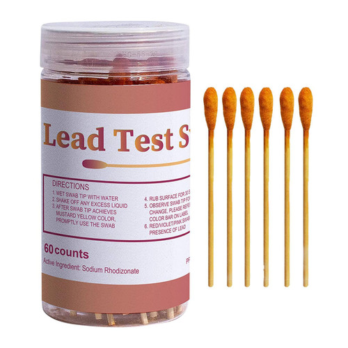 [60/30PCS] Lead Test Kit with Testing Swabs, Lead Paint Test Kit, Rapid Test Results in 30 Seconds, Accurate Detection of Lead Content in Substances, For All Painted Surfaces Ceramic Disc