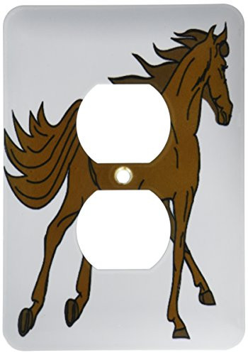 3dRose lsp_43832_6 Galloping Brown Horse Outlet Cover