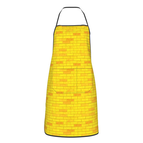 Yellow Brick Road Waterproof Bib Apron Extra Long Ties, With 2 Pockets, for Women Men Chef Home Baking BBQ Gardening Kitchen Cooking Aprons Gifts