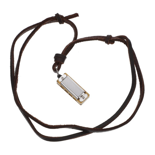 SUPVOX 4pcs Mini Harmonica Necklace Wind Music Instrument Harmonica 10 Holes Harmonica Mouth Harmonica Instrument Harmonica for Beginner Harmonica Toy Personality Bruce Toddler Skin