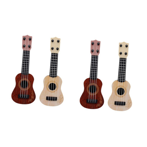 ibasenice 4 Pcs Early Education Ukulele Toy Ukulele Mini Toddler Kids Plaything Guitar Music Toy Model Guitar for Kids Stringed Instrument boy Plastic Musical Instrument Kids Toys Child