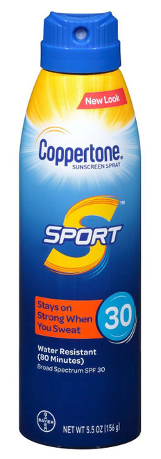 Coppertone Continuous Spf#30 Spray Sport 5.5 Ounce (162ml) (3 Pack)