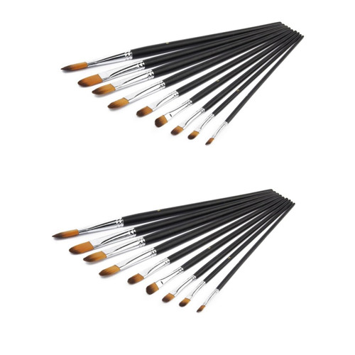 VILLCASE 18 pcs Black pens for Drawing Oil Brush Oil Paint Watercolor Brush Acrylic Painting Brush Artist Brush Oil Painting Brush Acrylic Brush Student