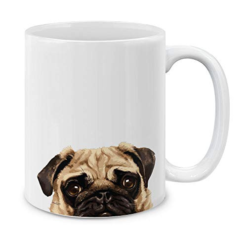 MUGBREW Pug Puppy Dog Ceramic Coffee Gift Mug Tea Cup, 11 OZ MUGBREW Pug Puppy Dog Ceramic Coffee Gift Mug Tea Cup, 11 OZ