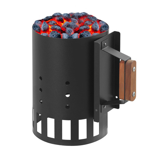 RIGMEC Charcoal Chimney Starter for Charcoal Grill Fire Starter Barbecue BBQ Galvanized Steel Chimney Lighter Quick Rapid for Grilling Camping Outdoor Cooking Tools Accessories