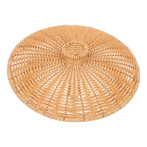 SOESFOUFU Garbage Can Trash Can with Lid Replacement Waste Bin Lid Trash Can Supply Part Fake Rattan Waste Bin Lid Waste Paper Basket Lid Trashcan Cover Light Luxury Magazine Basket Plastic