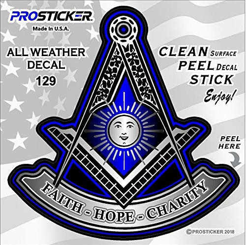 ProSticker 129V (One) Masonic Series Shriner Fez Freemason Compass Decal Sticker (4")