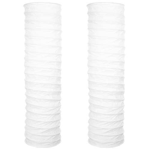 UKCOCO 2pcs Paper Floor Lamp Shades, Standing Light Table Cover Nordic Style Barrel Chandelier Protector for Home Hotel Living Room
