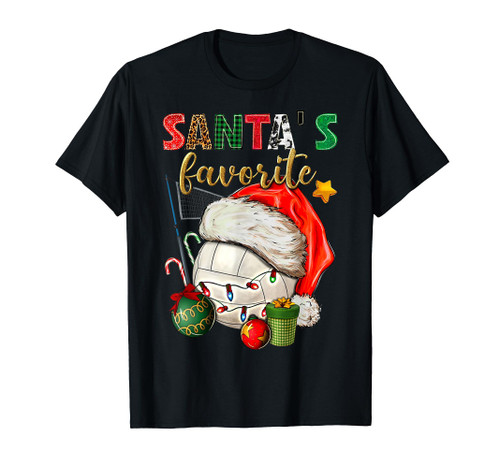 Santa's Favorite Volleyball Player Christmas Volleyball T-Shirt Santa's Favorite Volleyball Player Christmas Volleyball T-Shirt