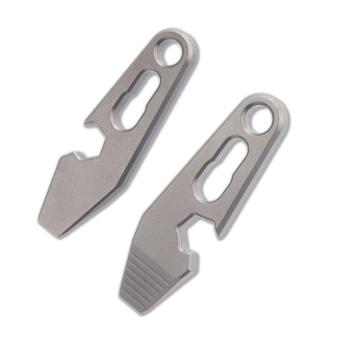 Tenchilon 2pcs/set PB177 Mini Titanium EDC Pry Bar Tool, Pocket Pry Bar, Small Prybar Keychain Multitool with Bottle Box Opener EDC Tool