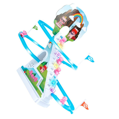 Abaodam 1 Set Piggy Slide Construction Vehicle Toys Playful Roller Coaster Developmental Toys Kids Roller Coaster Track Electric Train Toy Race Car Track Toys Baby Girl Animal Music Abs