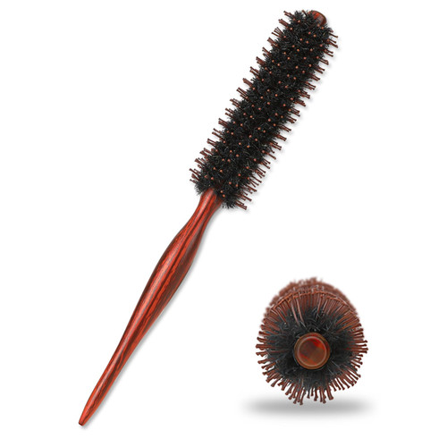 Boar Bristle Round Hair Brush, Small Volumizing Hair Brush Blow Drying Brush Styling Hair Brush with Nylon Pin and Natural Wooden Handle,Soft Bristle Hair Brush for Straightening Curling Detangling Boar Bristle Round Hair Brush, Small Volumizing Hair Brush Blow Drying Brush Styling Hair Brush with Nylon Pin and Natural Wooden Handle,Soft Bristle Hair Brush for Straightening Curling Detangling