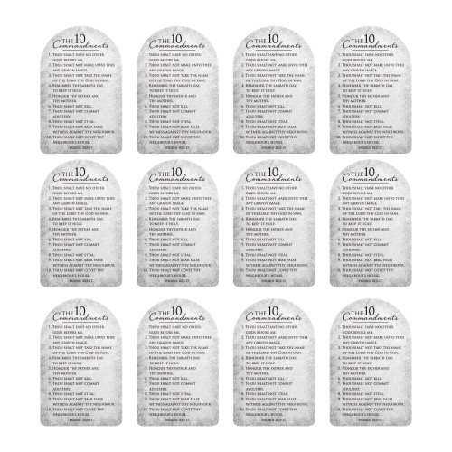 Dicksons The 10 Commandments Textured White 2.5 x 4 Cardstock Bookmark Pack of 12