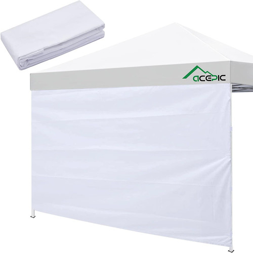 ACEPIC Instant Canopy Tent SideWalls for 8x8 FT Pop Up Canopy, 210D Polyester Waterproof, White (1PCS Sidewall Only, Canopy Tent NOT Included)