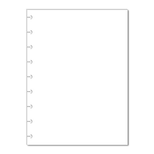 White Blank Notes Refill Pages fits 9-Disc Medium Size Planners, Notes Refills, Pre-punched Happy Planner Inserts (Blank, White)