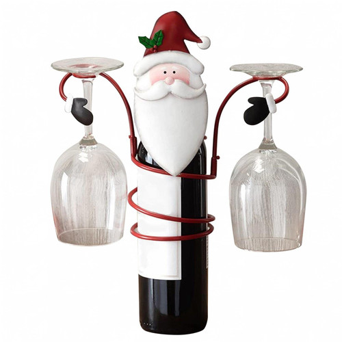 Christmas Wine Bottle and Glass Holder, Holiday Wine Bottle & Glass Holders Countertop, Snowman Wine Bottle and Glass Holder, Christmas Table Decorations Wine Holder Rack