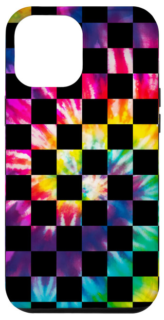 iPhone 14 Pro Max Checkered Rainbow Checkerboard Pattern Style Gradient Case