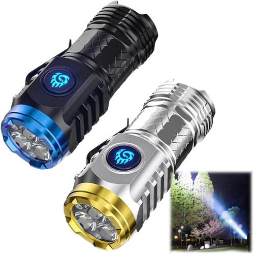 Three-Eyed Monster Mini Flashlight,Three-Eyed Monster Mini Flash Super Power Flashlight Rechargeable LED Flashlights High Lumens Flash Light,Waterproof Handheld Spot Light Strong Light Portable Flashl