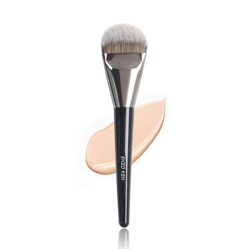 ENZO KEN Flat Foundation Brush for Liquid Makeup, Liquid Foundation Brush, Flat Makeup Brush for Liquid Foundation, Make up Brushes for Liquid Foundation, Makeup Foundation Brush - Black, 820